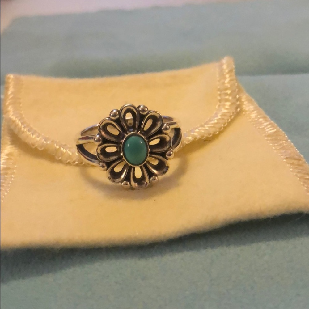 James Avery De Flores with turquoise Ring Size 9